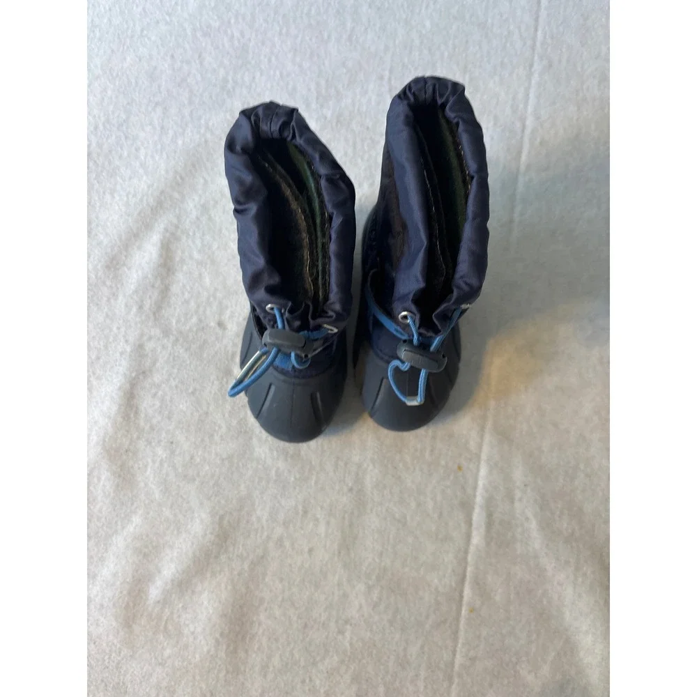 Sorel Flurry Snow Boots Kids Navy Blue Waterproof Winter Boots‎ Adjustable Strap